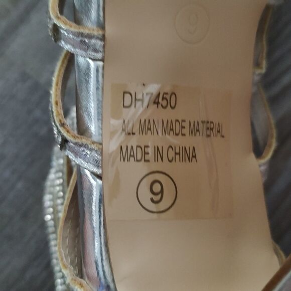 Italina   gladiator bling strappy  silver heels  Sz 9 - Picture 7 of 8